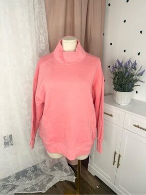 Offline cloud ☁️ fleece mock Neck  PLAYFUL PINK  Sweater BIN#17